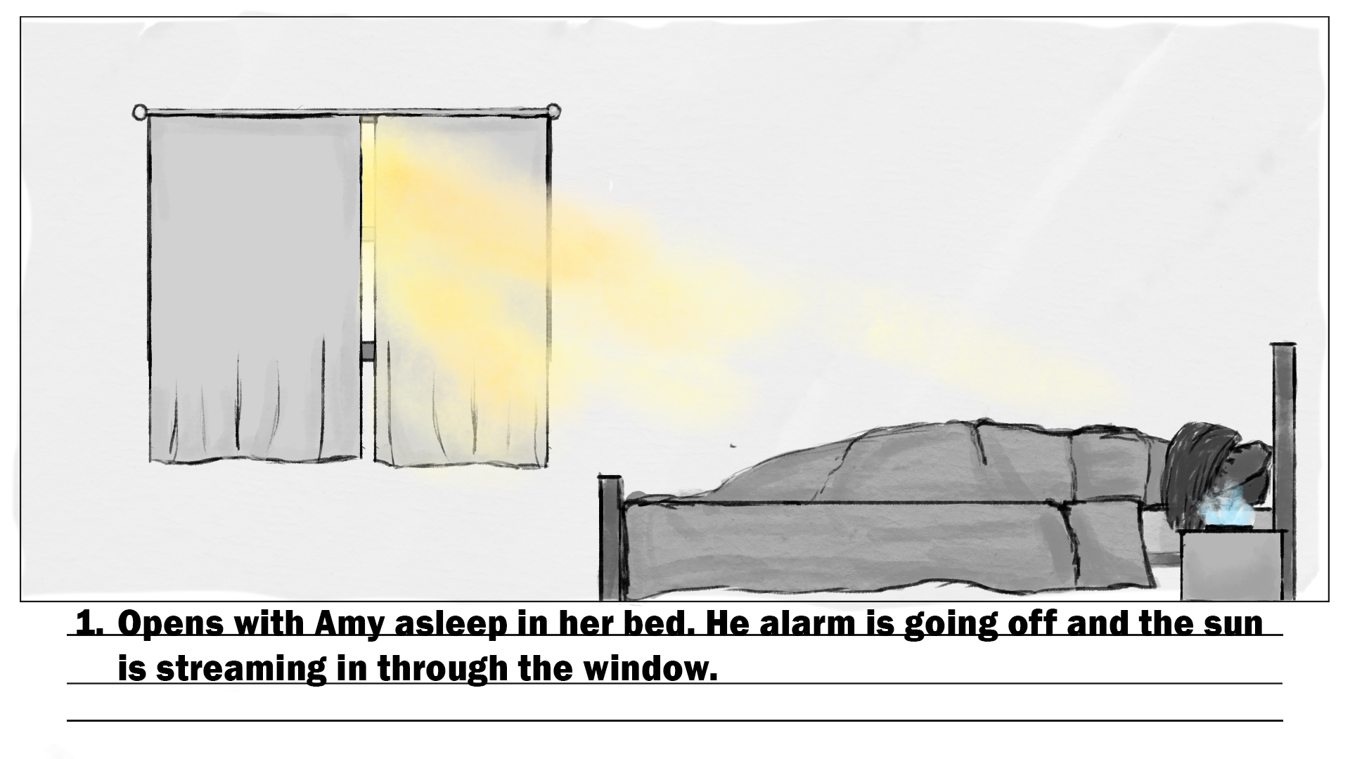 First panel of the storyboard